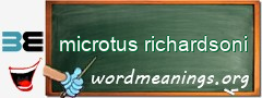 WordMeaning blackboard for microtus richardsoni